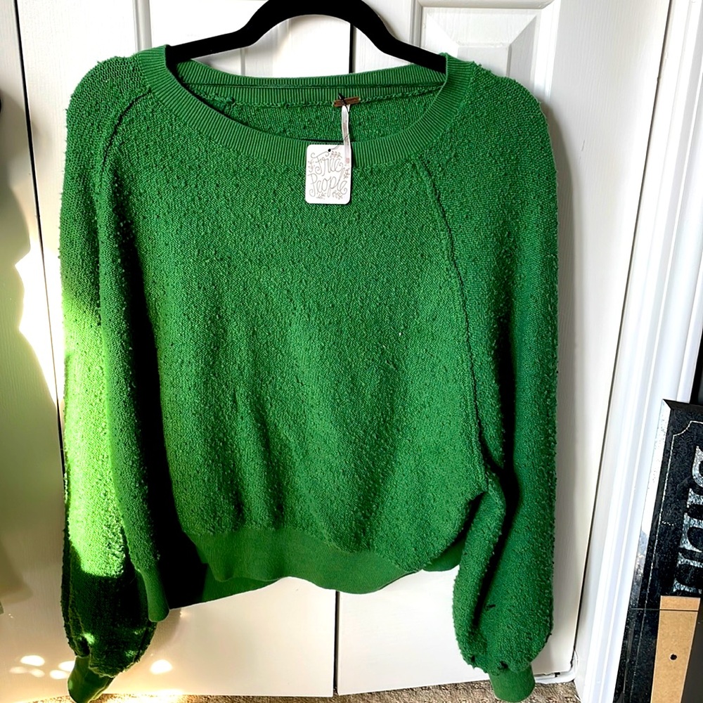 NWT Free People Found My Friend Top Green XS
